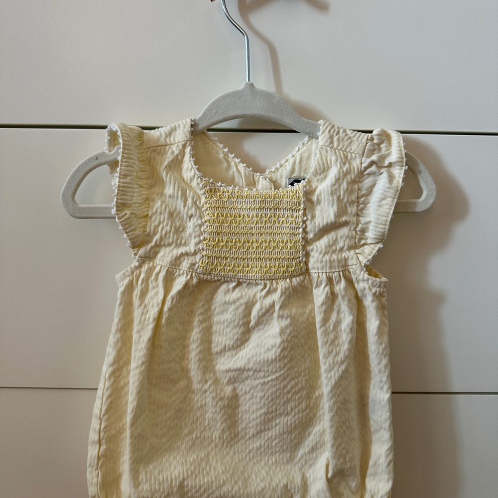 Janie and Jack Cream and Yellow Romper